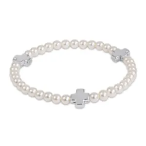Signature Cross Sterling 4mm Pearl Bead Bracelet