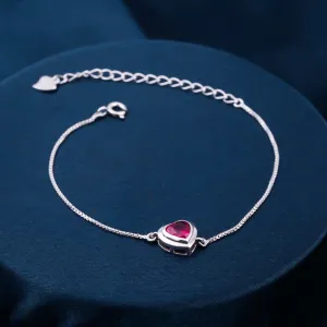 Silver Covered Heart Bracelet