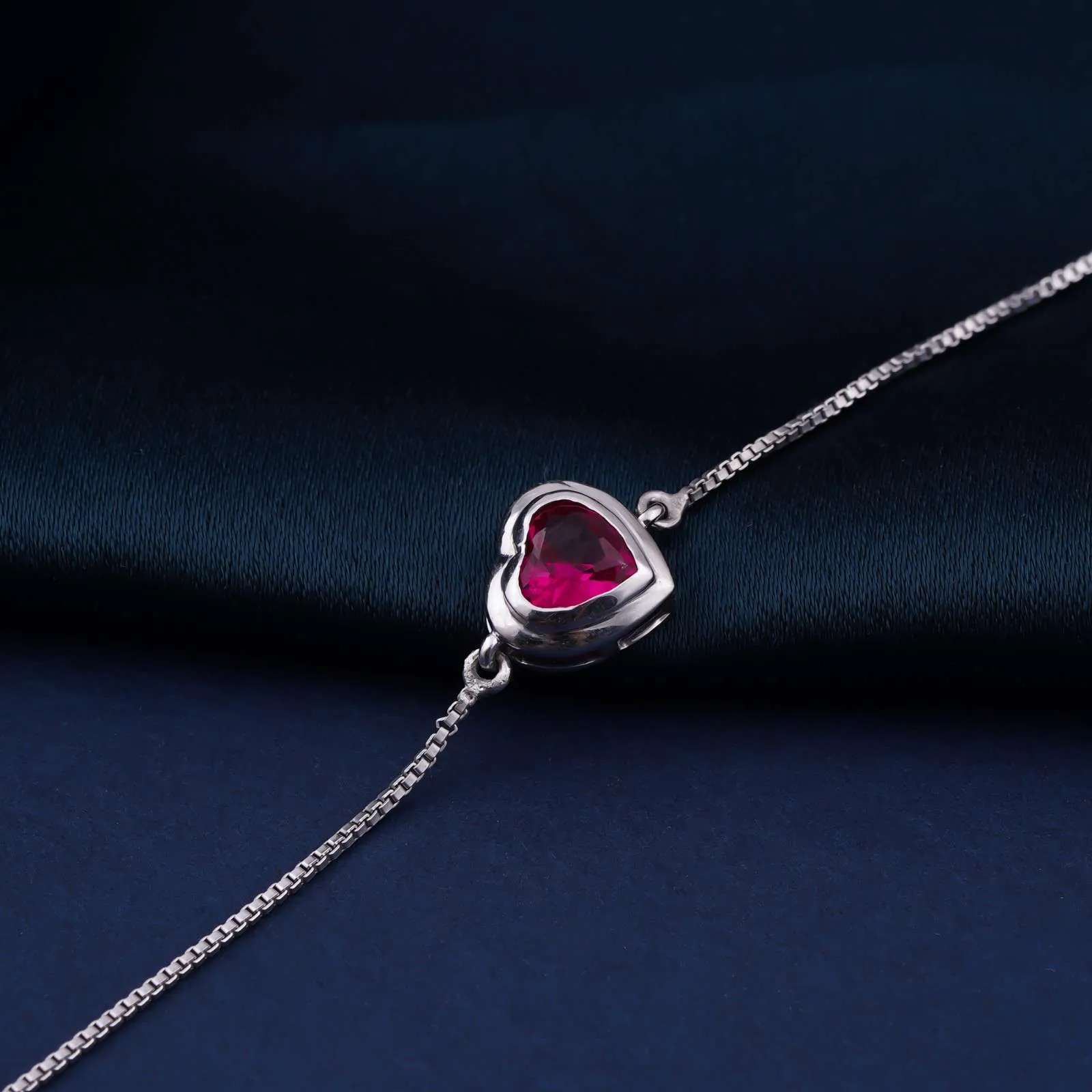 Silver Covered Heart Bracelet