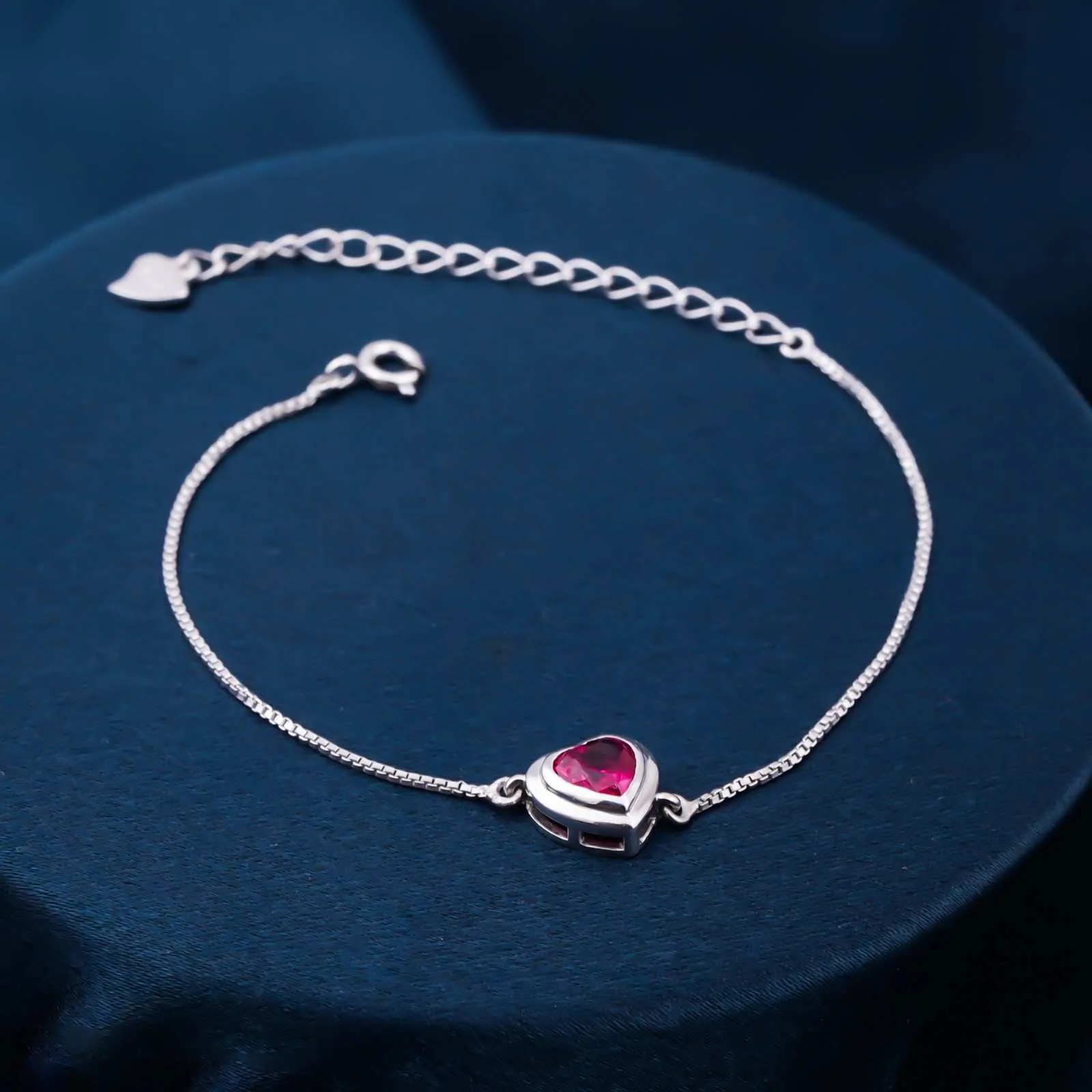 Silver Covered Heart Bracelet