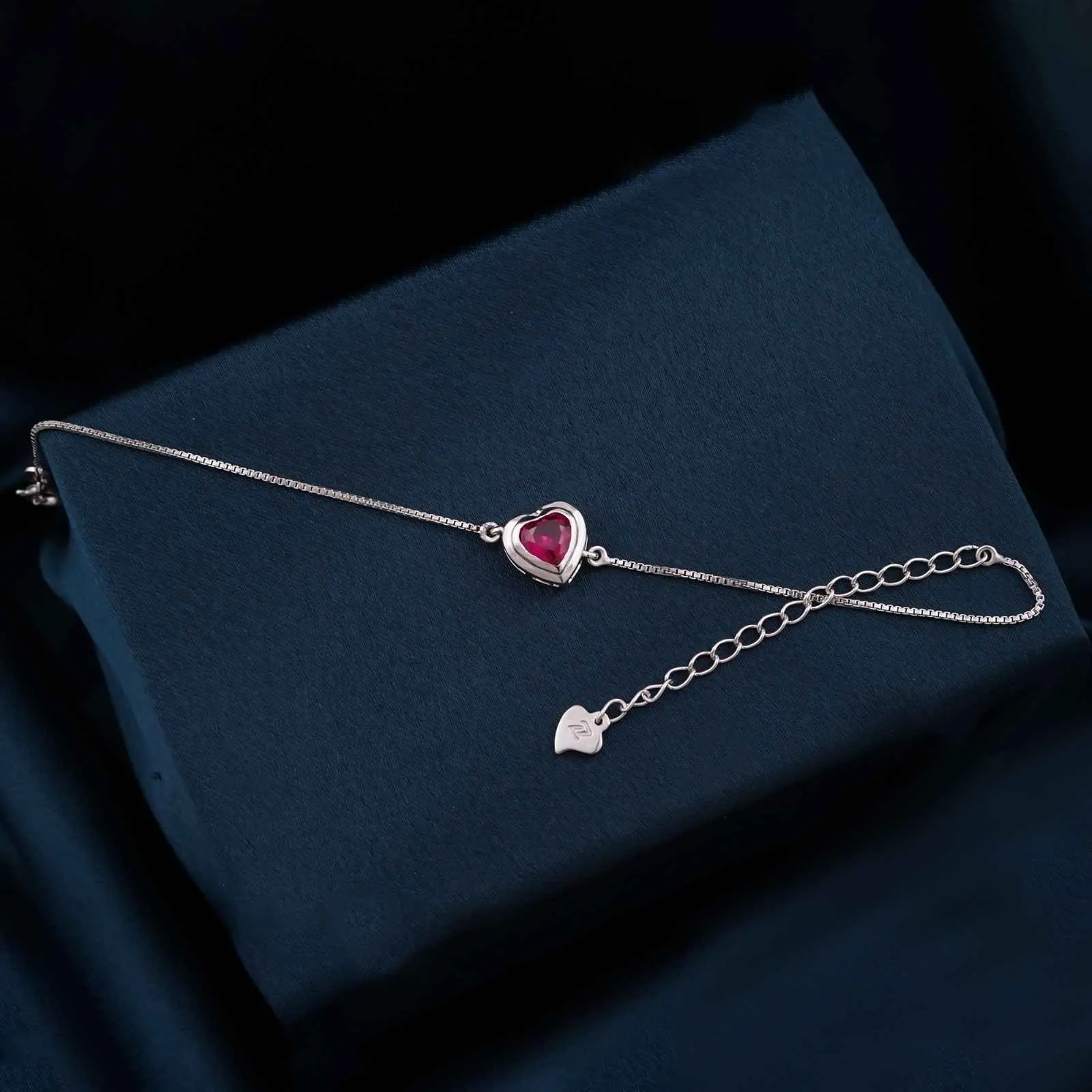 Silver Covered Heart Bracelet