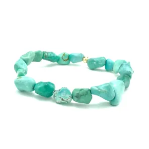 Silver Girl Turquoise Nugget Bracelet