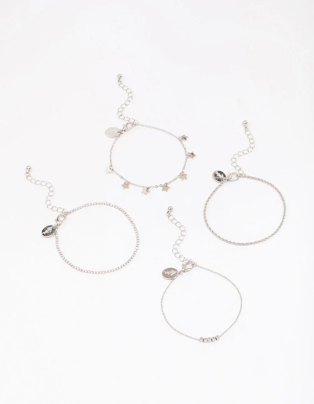 Silver Mini Star Bracelet 4-Pack