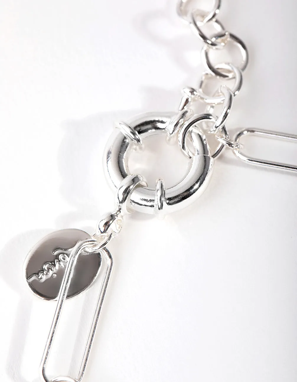 Silver Plated Rectangle Freshwater Pearl Bracelet