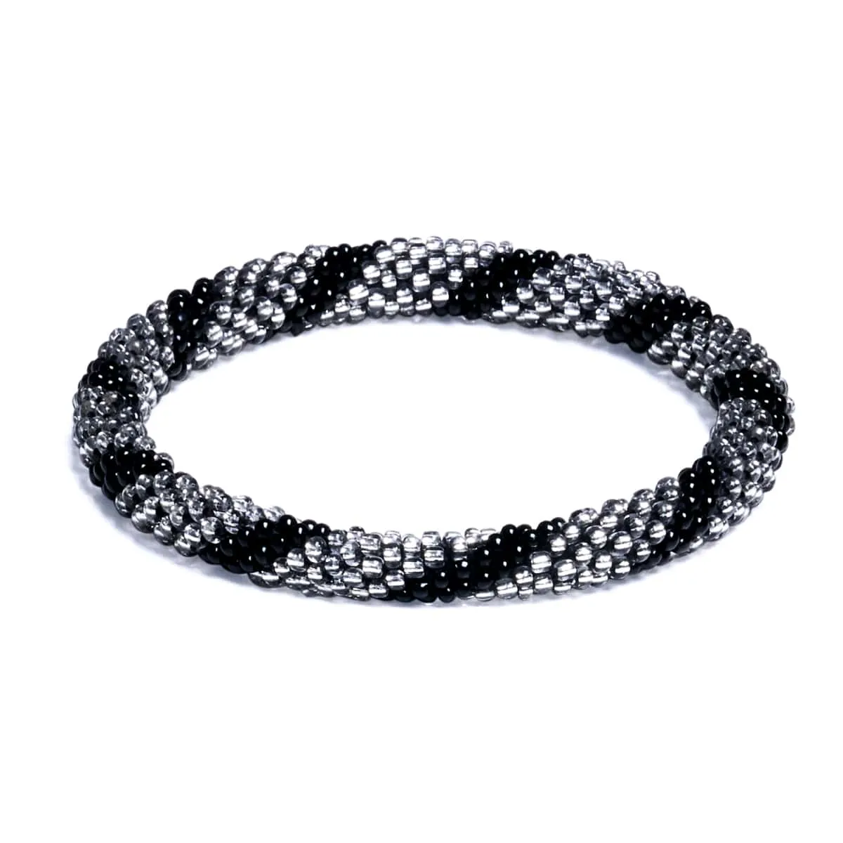 Silver Screen | Himalayan Glass Bead Bracelet
