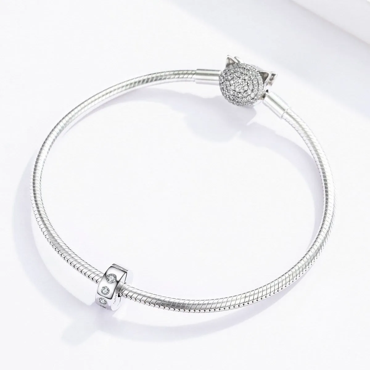 Silver Stoned Clip Stopper