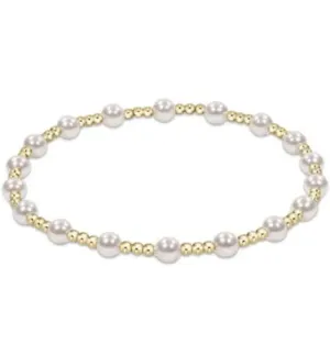 Sincerity Pattern 4mm Bead Bracelet- Pearl