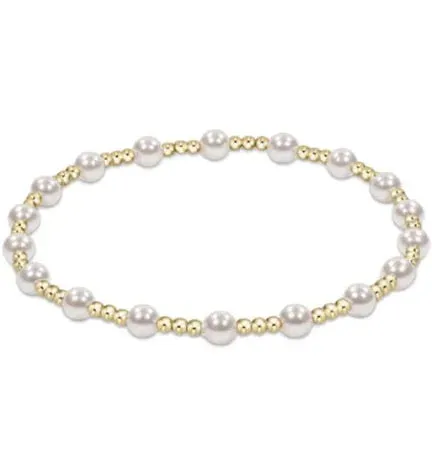 Sincerity Pattern 4mm Bead Bracelet- Pearl