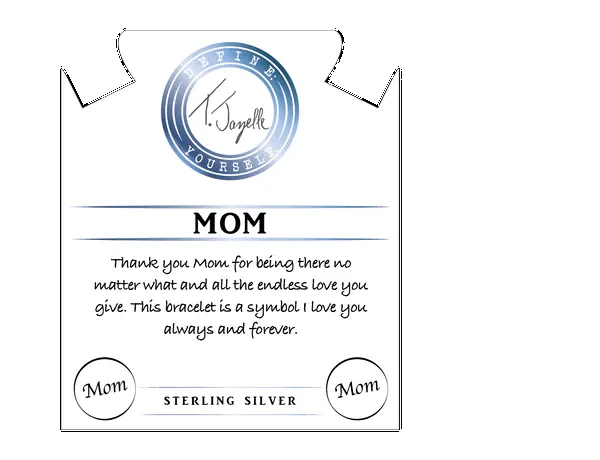 Sky Blue Jade Stone Bracelet with Mom Sterling Silver Charm