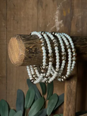 Small Pearl & Gold Bead