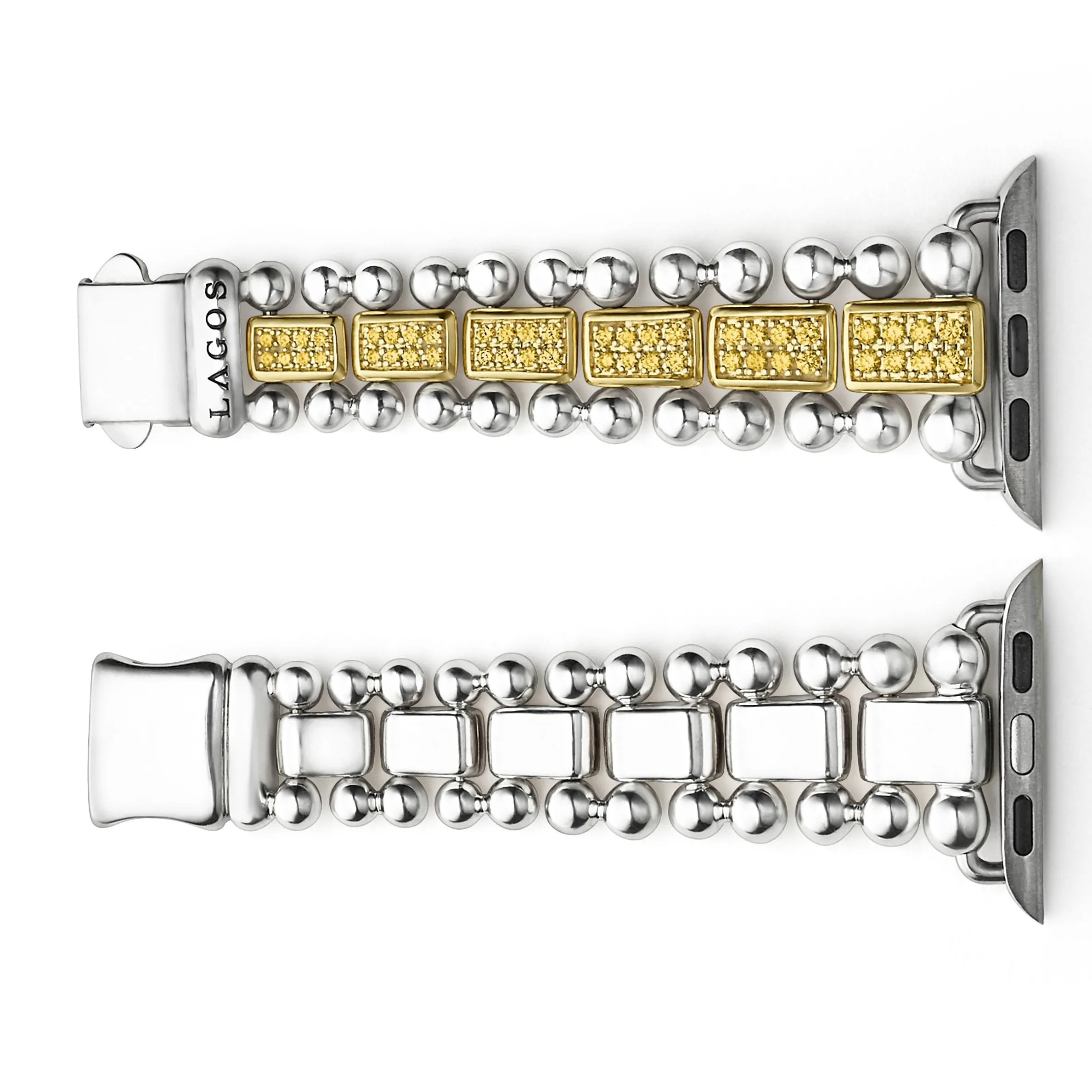 Smart Caviar 18K Gold and Sterling Silver Yellow Sapphire Watch Bracelet-38-45mm
