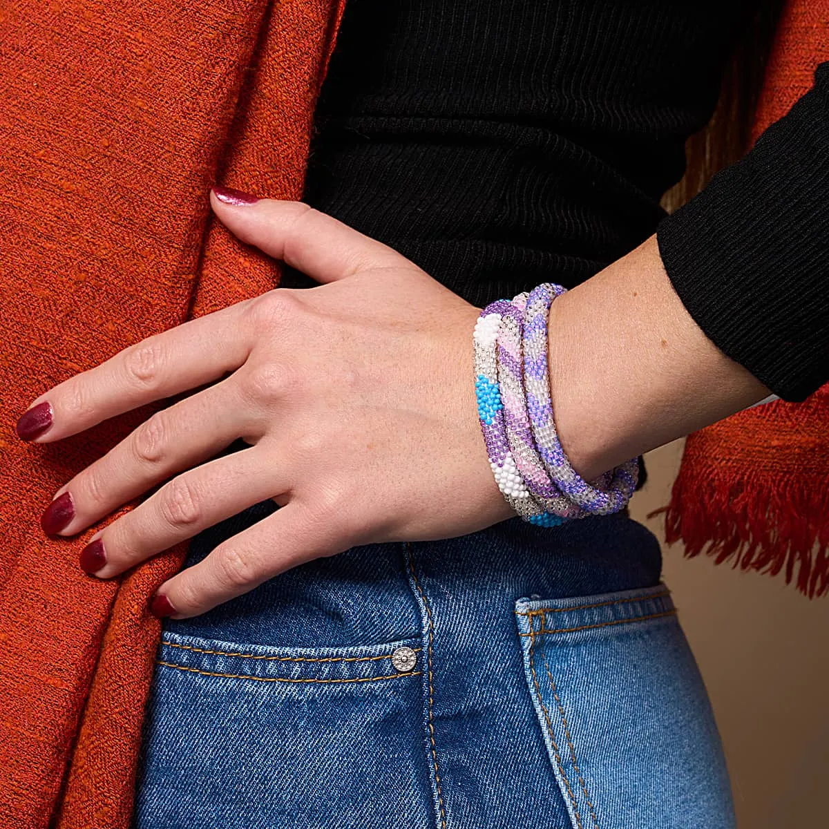 Smoke and Mirrors | Himalayan Glass Bead Bracelet