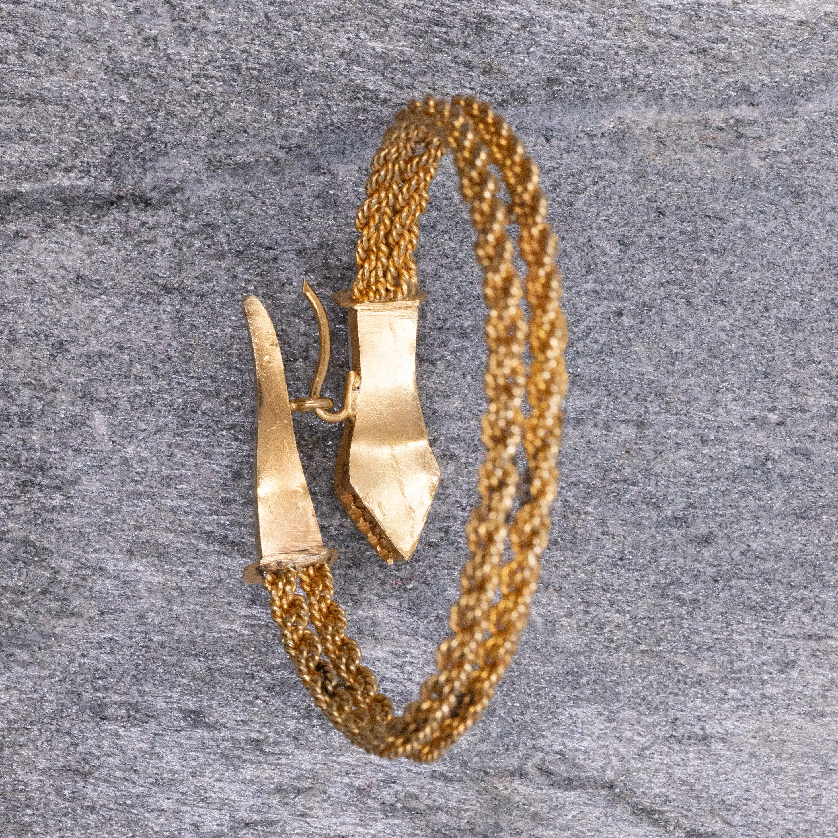 Snake Bangle with Rose-Cut Diamonds