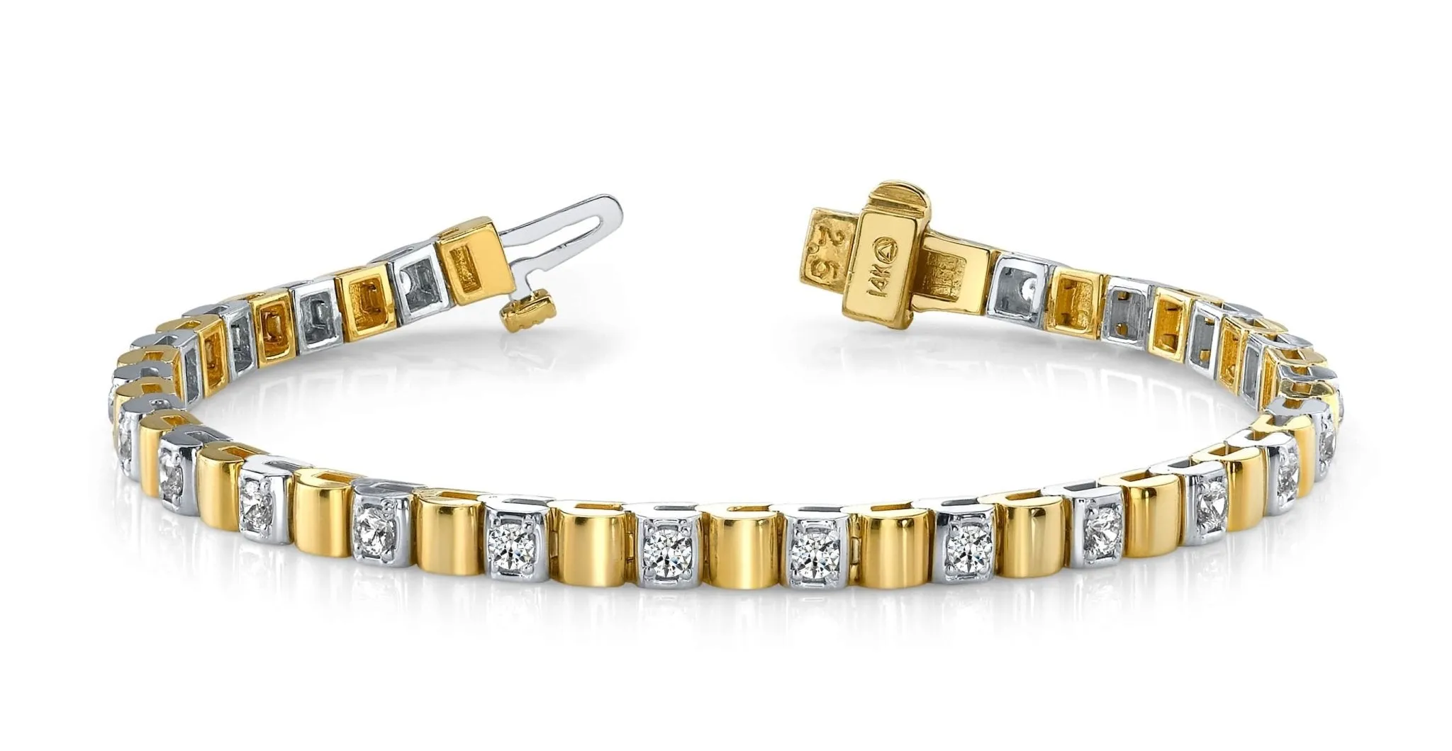 Solid Box Link Lab-Grown Diamond Bracelet with 1.50 ct.(finished) 2.5mm