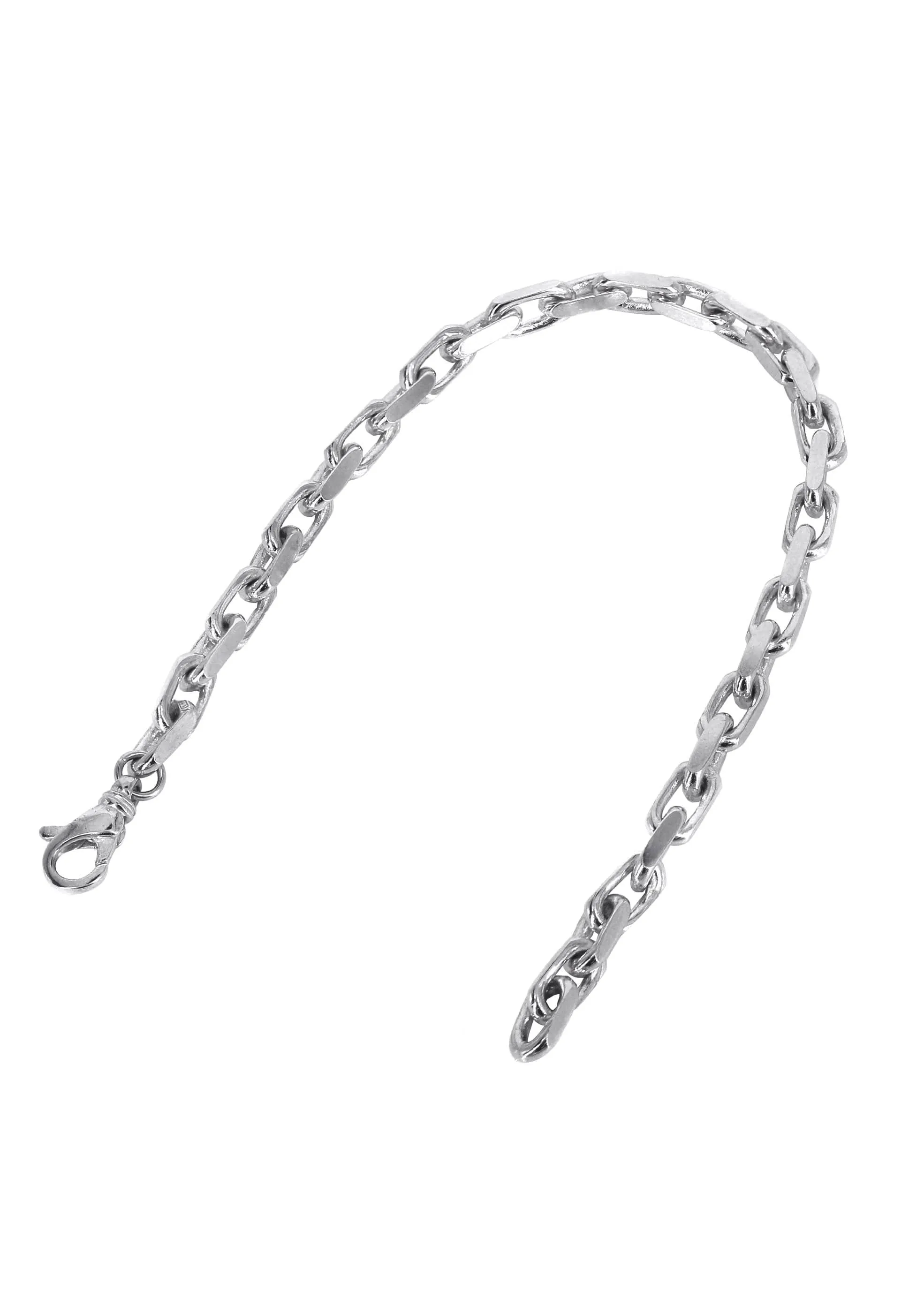 Solid Men's Hermes Bracelet - 10K / 14K White Gold