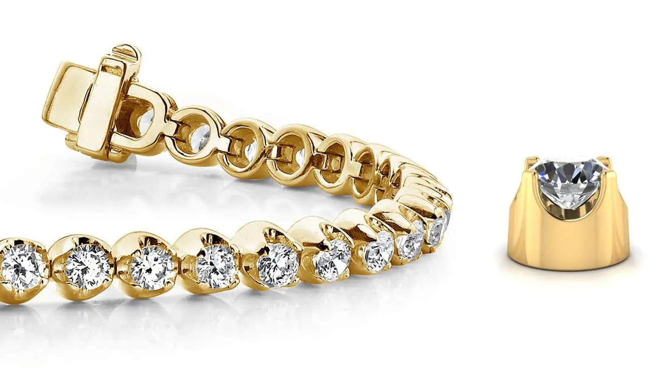 Solid Nugget Lab-Grown Diamond Tennis Bracelet with 3.15 ct.(finished) 2.6mm