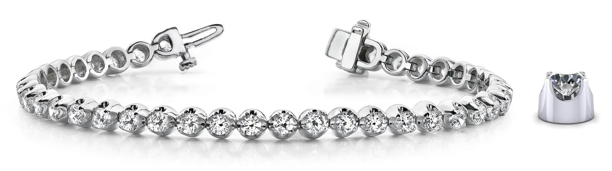 Solid Nugget Lab-Grown Diamond Tennis Bracelet with 3.15 ct.(finished) 2.6mm
