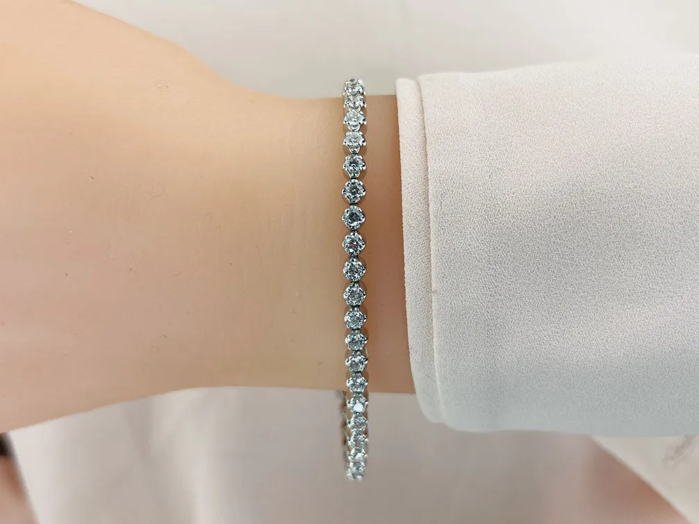 Solid Nugget Lab-Grown Diamond Tennis Bracelet with 3.15 ct.(finished) 2.6mm