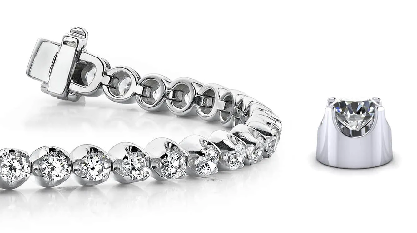 Solid Nugget Lab-Grown Diamond Tennis Bracelet with 3.15 ct.(finished) 2.6mm