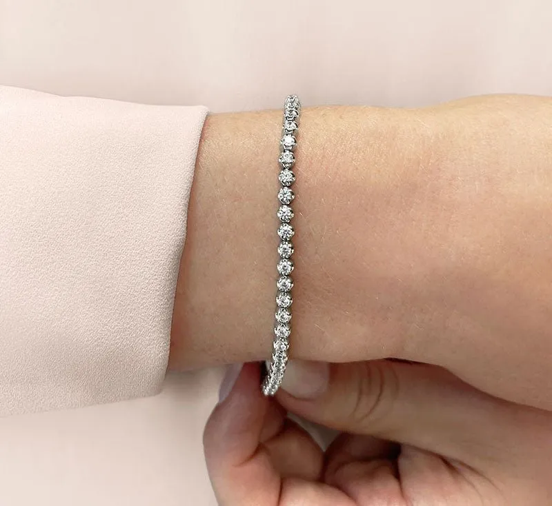 Solid Nugget Lab-Grown Diamond Tennis Bracelet with 3.15 ct.(finished) 2.6mm