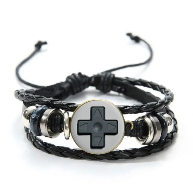 SONGDA Old Video Game Controller Leather Men Bracelet