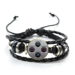 SONGDA Old Video Game Controller Leather Men Bracelet