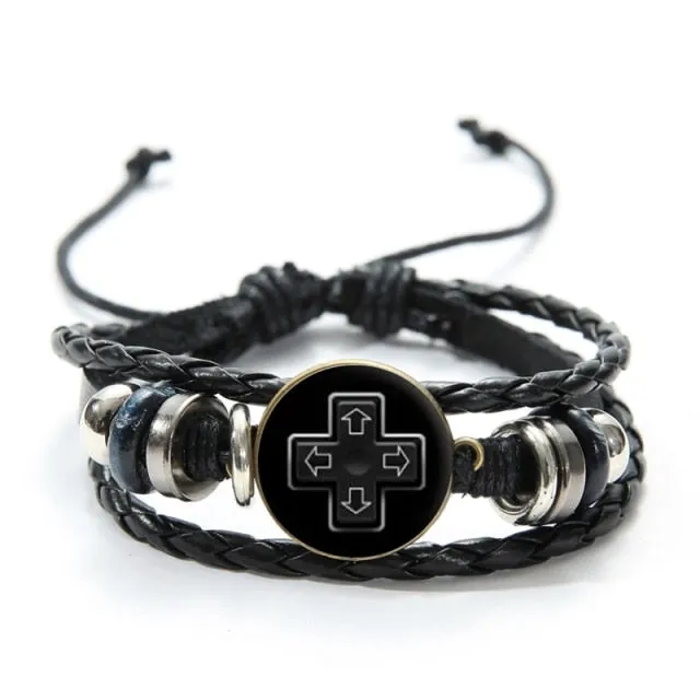 SONGDA Old Video Game Controller Leather Men Bracelet