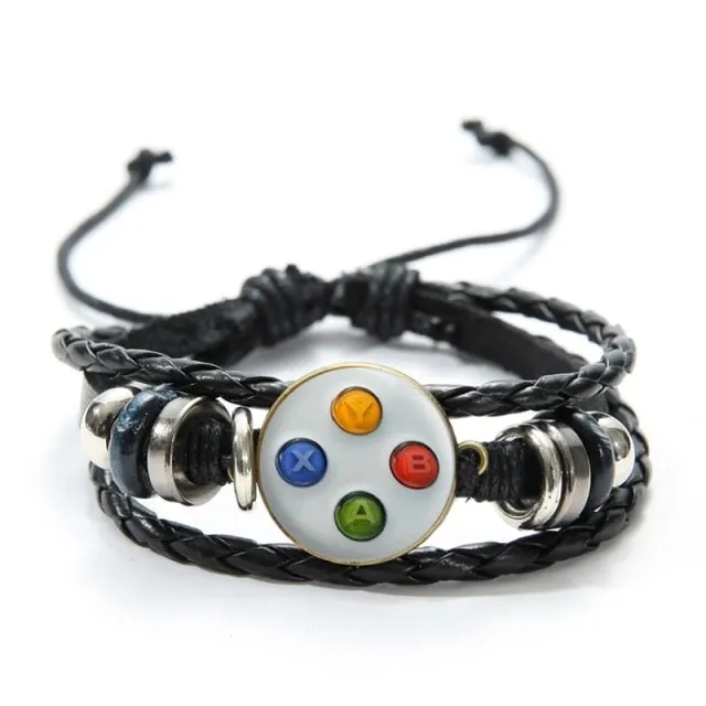 SONGDA Old Video Game Controller Leather Men Bracelet