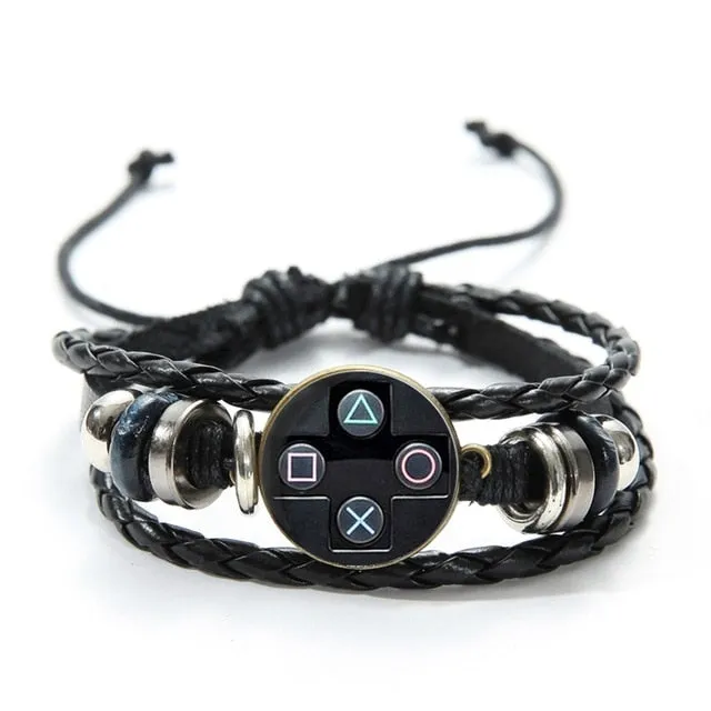 SONGDA Old Video Game Controller Leather Men Bracelet