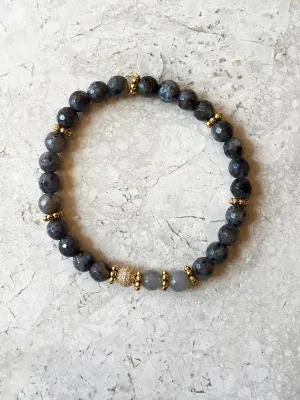 SOPHIA GOLD larvikite/gray jade