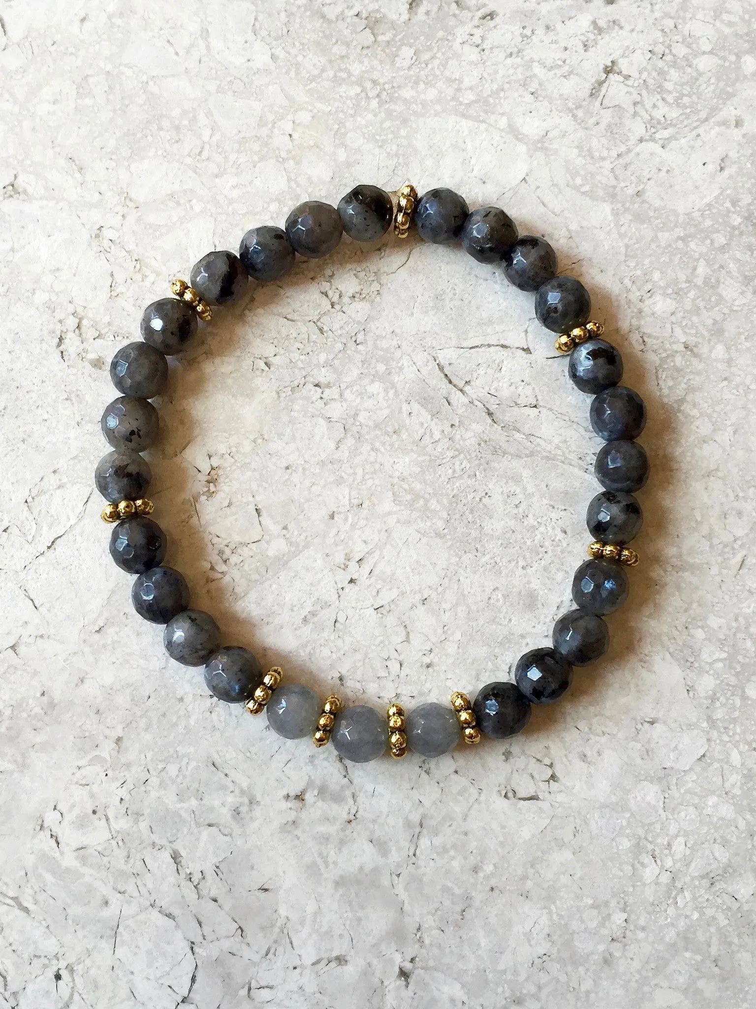 SOPHIA GOLD larvikite/gray jade