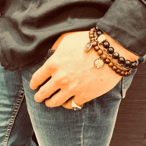 Spiritman Integrity Bracelet in Black Jade Gold