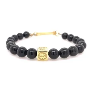 Spiritman Integrity Bracelet in Black Jade Gold