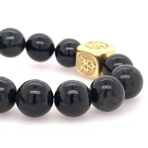 Spiritman Integrity Bracelet in Black Jade Gold
