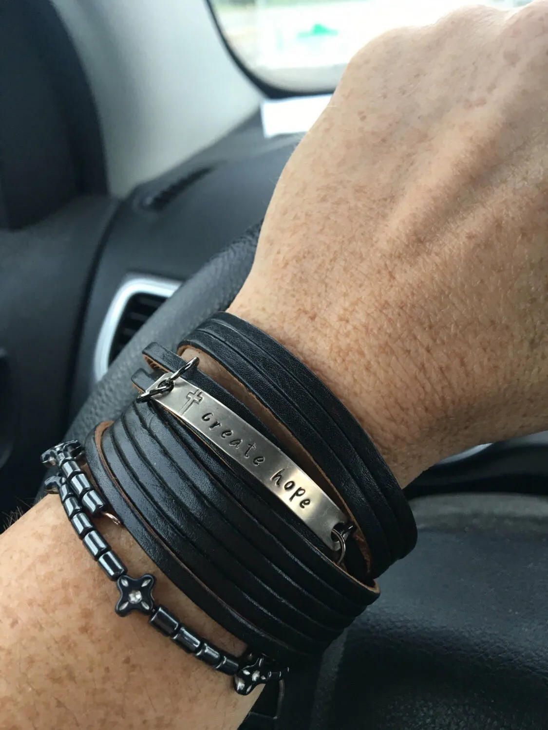 SPORTS MOM or GRANDMA Leather Wrap Bracelet | adjustable