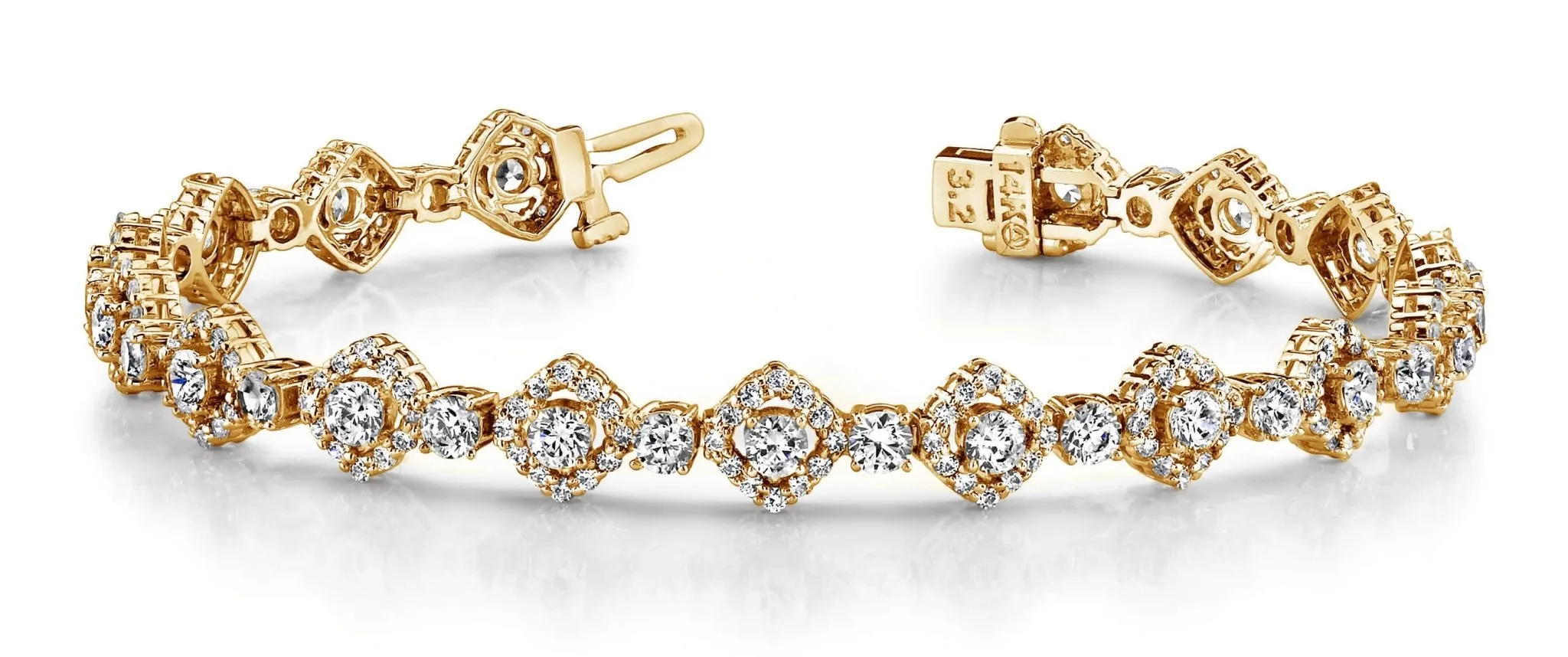 Square Link Lab-Grown Diamond Bracelet with 7.50 ct.(finished) 1.5mm, 3.5mm