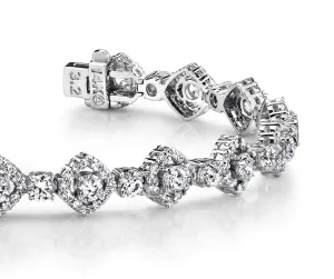 Square Link Lab-Grown Diamond Bracelet with 7.50 ct.(finished) 1.5mm, 3.5mm