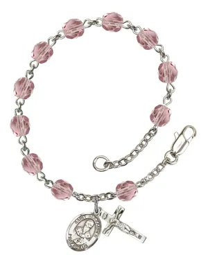 St. Alexander Sauli Custom Birthstone Rosary Bracelet