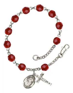 St. Brendan the Navigator Custom Birthstone Rosary Bracelet