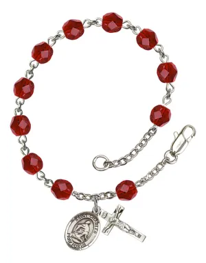 St. Charles Borromeo Custom Birthstone Rosary Bracelet