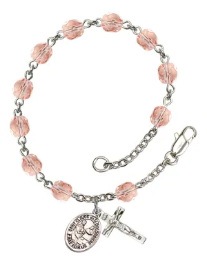 St. Claude de laa Colombiere Custom Birthstone Rosary Bracelet
