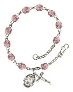 St. Frances Cabrini Custom Birthstone Rosary Bracelet
