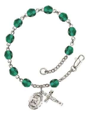 St. Gerard Majella Custom Birthstone Rosary Bracelet