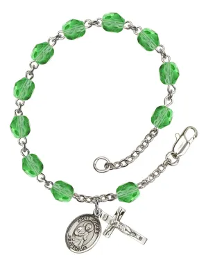 St. Isaac Jogues Custom Birthstone Rosary Bracelet