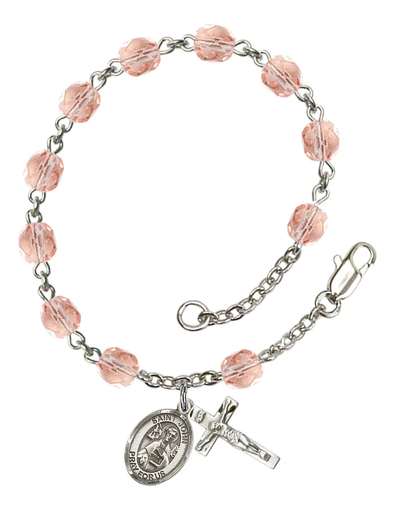 St. John the Apostle Custom Birthstone Rosary Bracelet
