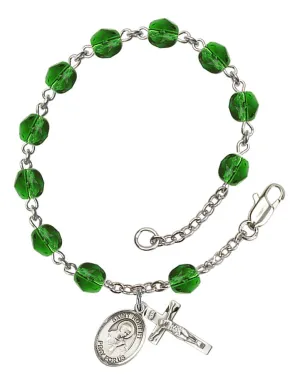 St. Robert Bellarmine Custom Birthstone Rosary Bracelet