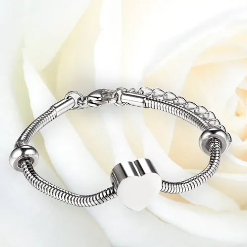 Stainless Steel Fingerprint Bracelets - Heart