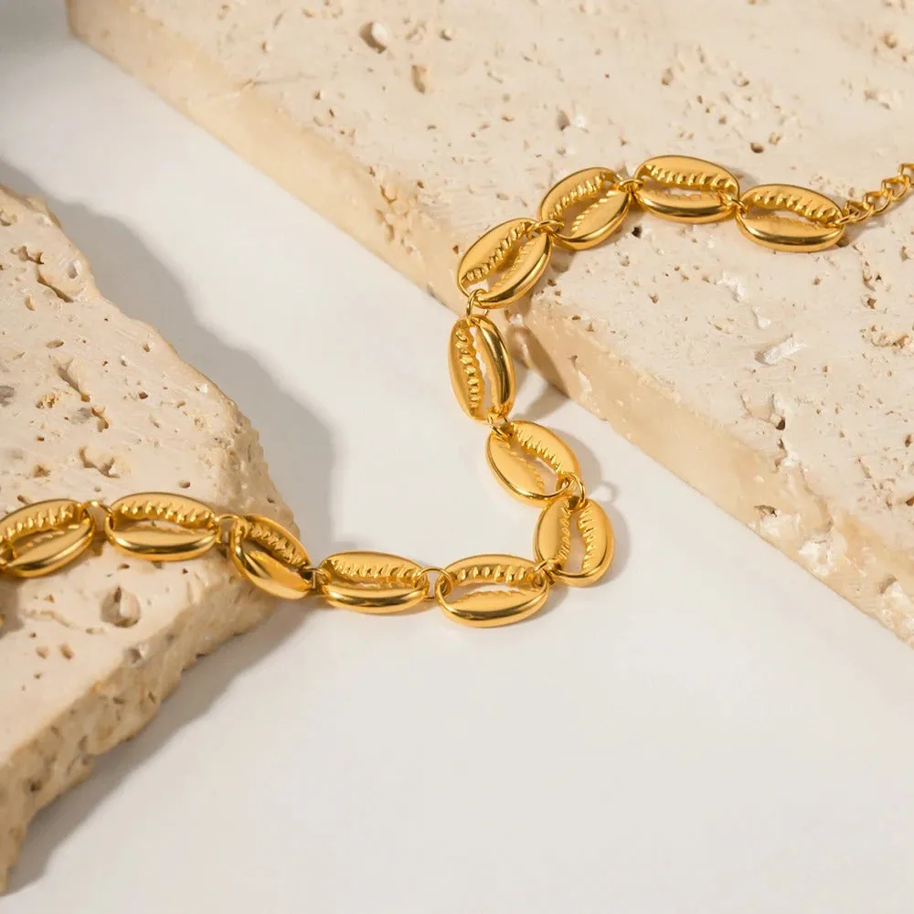 Stainless Steel Hollow Shell Gold Color Bracelet