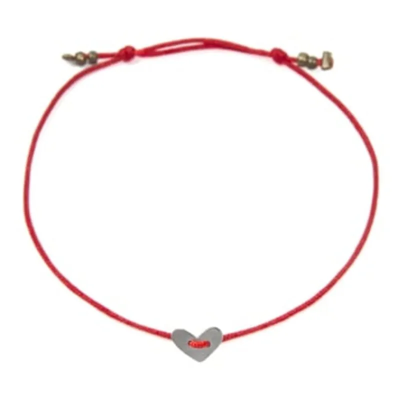 STEFANIA Sardinia Arcaica Silver Heart Bracelet - Red