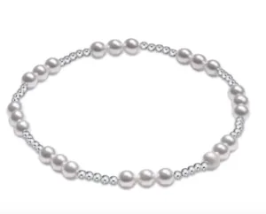Sterling Joy Pattern 4MM Bead Bracelet in Pearl